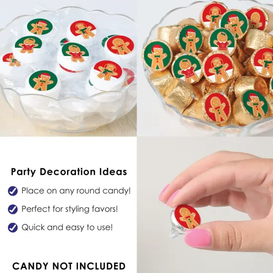 Big Dot of Happiness Gingerbread Christmas - Gingerbread Man Holiday Party Small Round Candy Stickers - Party Favor Labels - 324 Count {6}