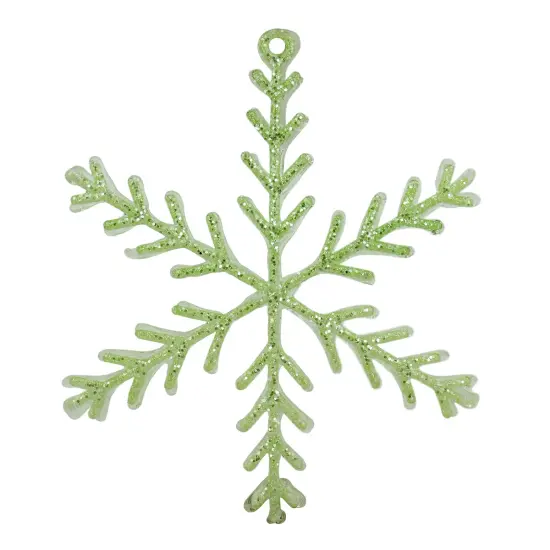Allstate 10.5" Green Glittered Snowflake Christmas Ornament {1}