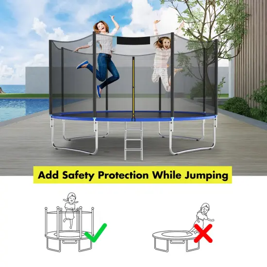 Trampoline Replacement Protection Enclosure Net with Zipper {5}