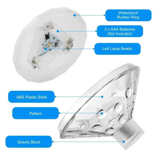 6 LED Solar Power String Lights Outdoor Patio Pathway Decor Mushroom Fairy Lamp {4}