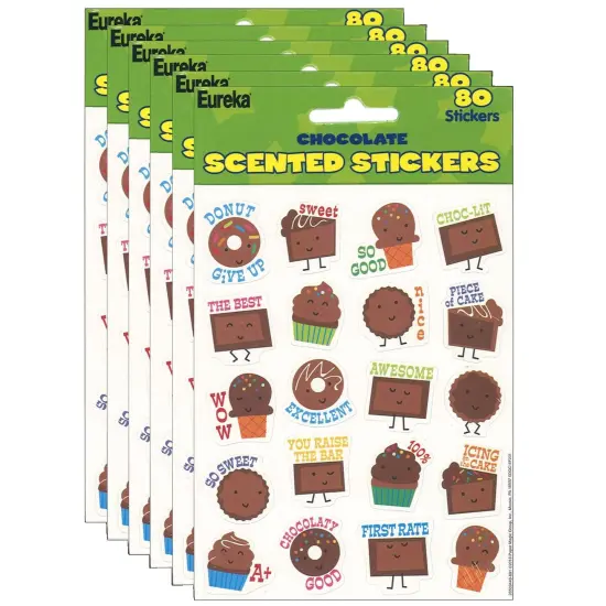 Chocolate Scented Stickers, 80 Per Pack, 6 Packs {1}