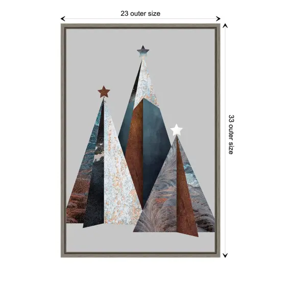 Three Christmas Trees by Design Fabrikken Canvas Art Framed {3}