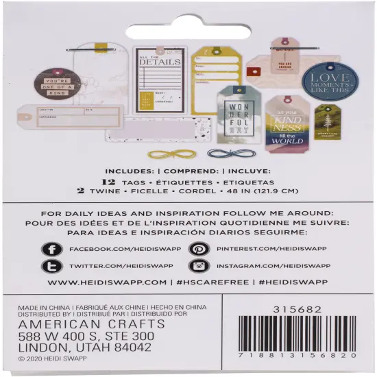 Heidi Swapp Care Free Tag Set 14/Pkg {2}
