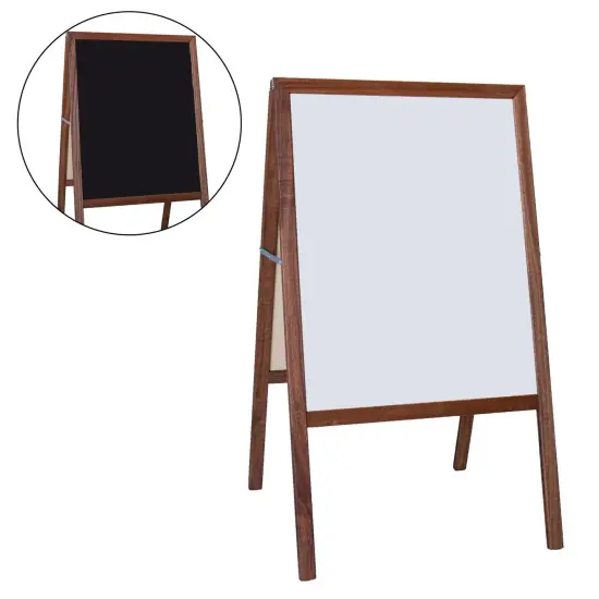 Stained Marquee Easel with White Dry Erase/Black Chalkboard, 42" H x 24" W {1}