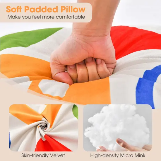 Costway 4 PCS Square Throw Pillows Removable & Washable Velvet Pillow 18''x18'' Red {5}