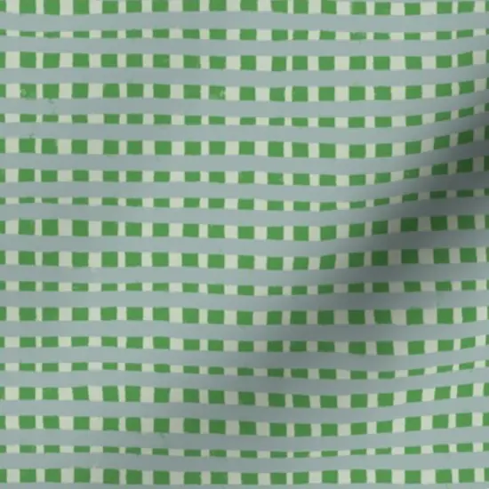 Various Fabrics by the Yard or Fat Quarter Green Blue Plaid Gingham Check Hand Drawn Small Scale Custom Printed Fabric by Spoonflower {7}