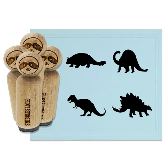 Dinosaurs T-Rex Brontosaurus Stegosaurus Ankylosaurus Rubber Stamp Set for Stamping Crafting Planners {7}