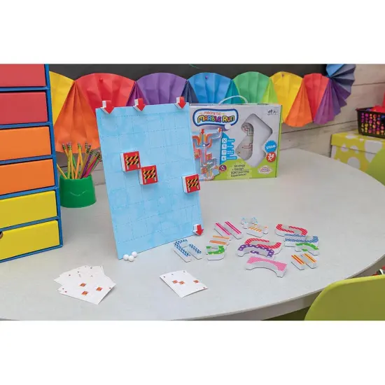 Magnetic Marble Run, Assorted Colors, 9.6"W x 11.2"H Magnetic Board, 34 Pieces {4}
