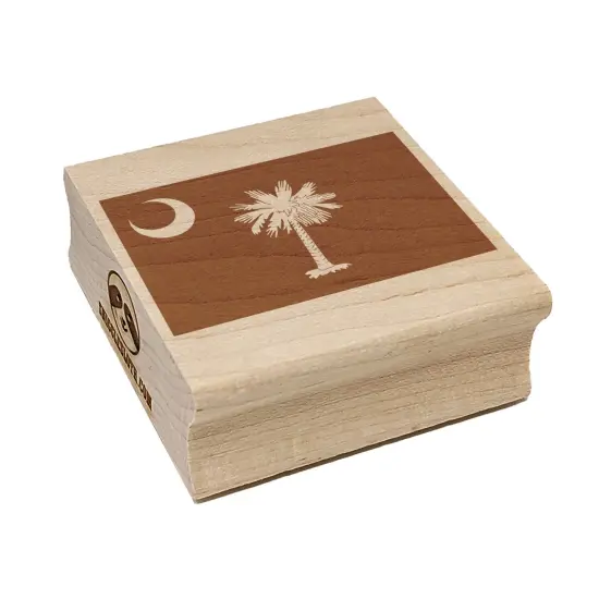 South Carolina State Flag Square Rubber Stamp for Stamping Crafting {7}