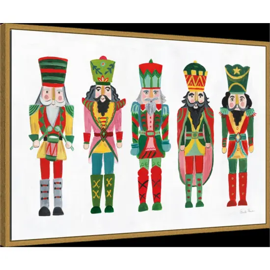 Holiday Nutcrackers I by Farida Zaman Framed Canvas Wall Art {3}