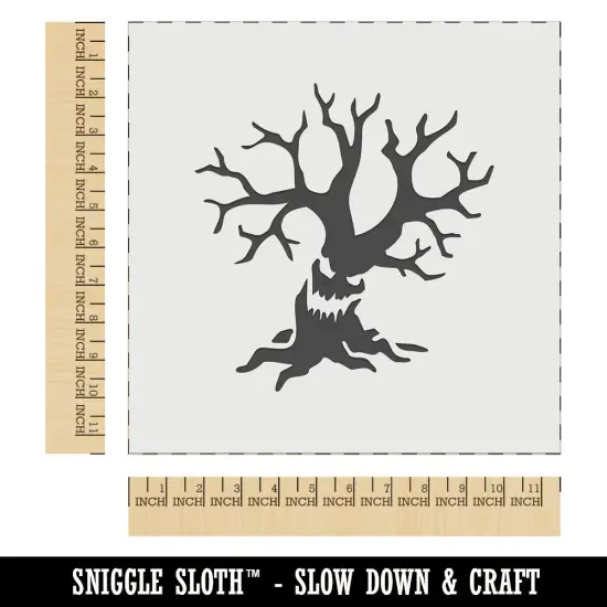 Spooky Scary Tree Monster Halloween Wall Cookie DIY Craft Reusable Stencil {1}