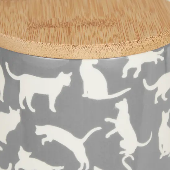 DII Cats Meow Ceramic Gray Treat Canister {4}