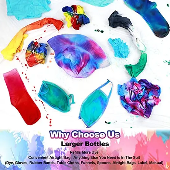 239 Pack Large Tie Dye Kit for Kids and Adults - Permanent Tie Dye Kits for Clothing Craft Fabric Textile Party Group Handmade Project (Dye up to 60 Medium Adults T-Shirts!) {6}