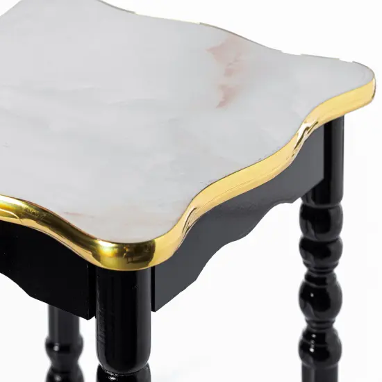 Versatile Square Wooden Side Table - Living Room Accent End Table with Rustic Charm, Sleek Design, and Storage Shelf for Modern Home Decor and Small Spaces White {4}