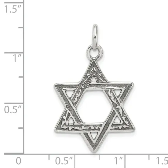 Sterling Silver Star of David Charm Jewerly 28mm x 20mm {2}