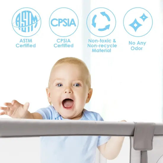 Baby Playpen Kids Activity Center Safety Play Gray {5}