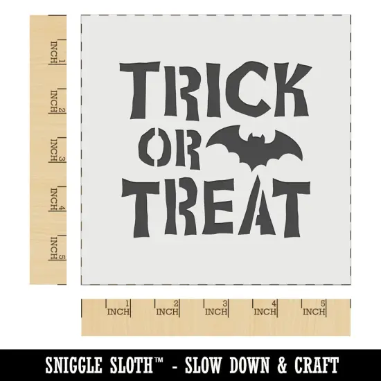 Trick or Treat with Bat Halloween Wall Cookie DIY Craft Reusable Stencil {1}