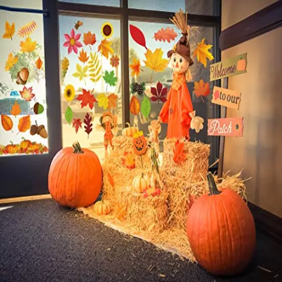 Fall Decorations-Fall Window Clings, Thanksgiving Window Clings for Glass 324 PCS Thanksgiving Clings for Windows Fall Window Stickers Thanksgiving Home Office Decorations {2}