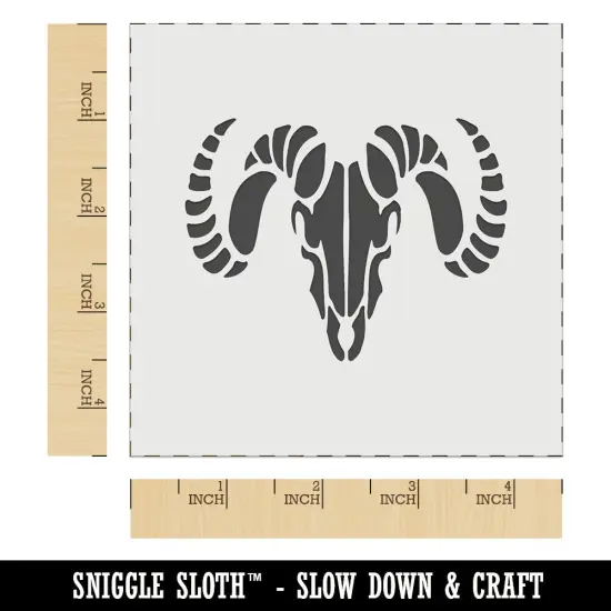 Ram Skull with Curved Horns Wall Cookie DIY Craft Reusable Stencil {6}