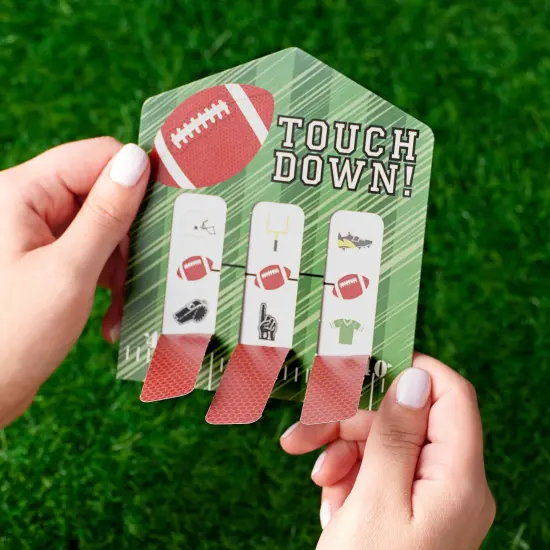 Big Dot of Happiness End Zone - Football - Baby Shower or Birthday Party Game Pickle Cards - Pull Tabs 3-in-a-Row - Set of 12 {3}