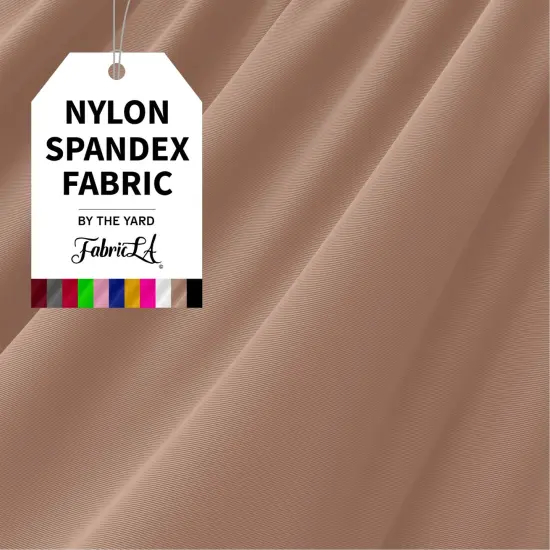 FabricLA | Nylon Spandex | 4 Way Stretch | Swimwear Tricot Fabric | Beige |Half-Yard {1}