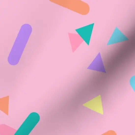 Various Fabrics by the Yard or Fat Quarter Pink Sprinkles Party 80S Colorful Pastel Shapes Bubblegum Kids Girl Custom Printed Fabric by Spoonflower {7}