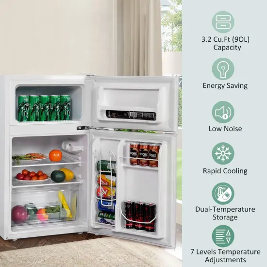 Compact Stainless Steel Refrigerator White {6}