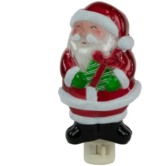Northlight Santa with Gift Frosted Christmas Night Light - 6.75" Red {4}