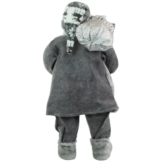 Northlight 24" Gray and White Santa Claus with Lantern Christmas Figure {6}
