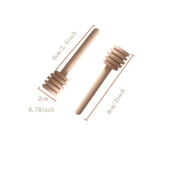 50 Pck Wooden Honey Dipper Stick8CM Collecting Dispensing Drizzling Jam Portable Wedding Party {6}