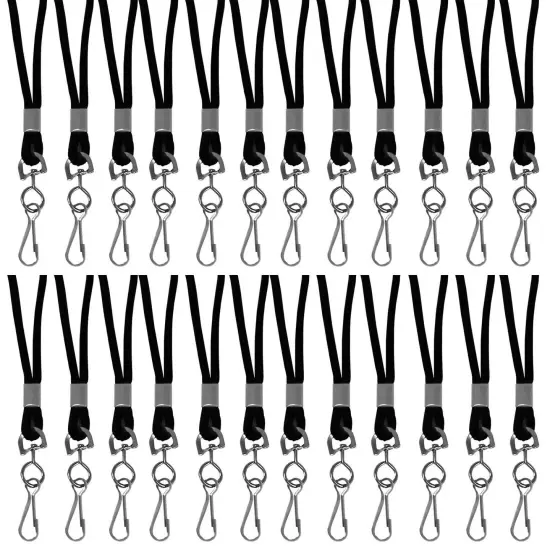 Standard Lanyard, Black, Swivel Hook, Pack of 24 {1}