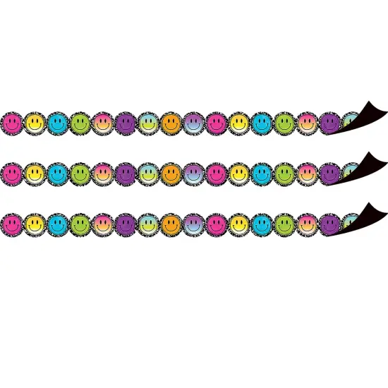 Smiley Faces Die-Cut Magnetic Border, 24 Feet Per Pack, 3 Packs {1}