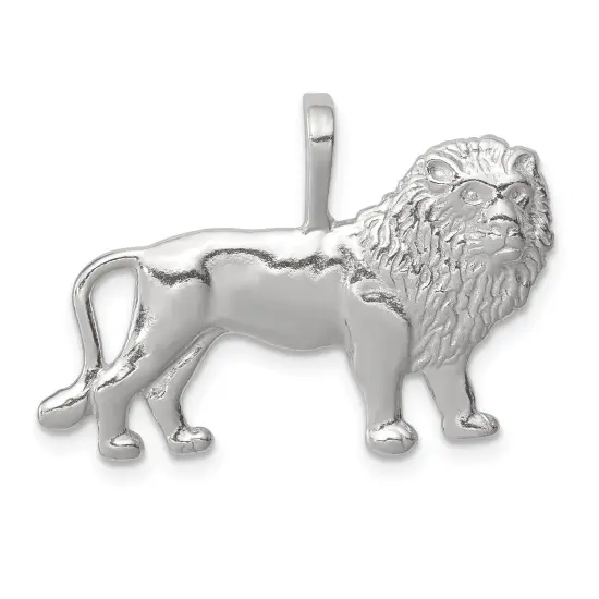 Sterling Silver Lion Charm Pendant Africa Animal Jewerly 18mm x 28mm {1}