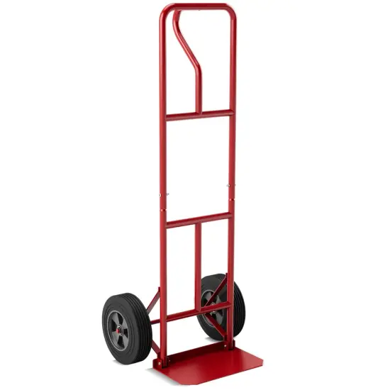 Costway Heavy Duty Hand Truck 660lbs Capacity Trolley Cart withFoldable Nose Plate Black/Red {1}