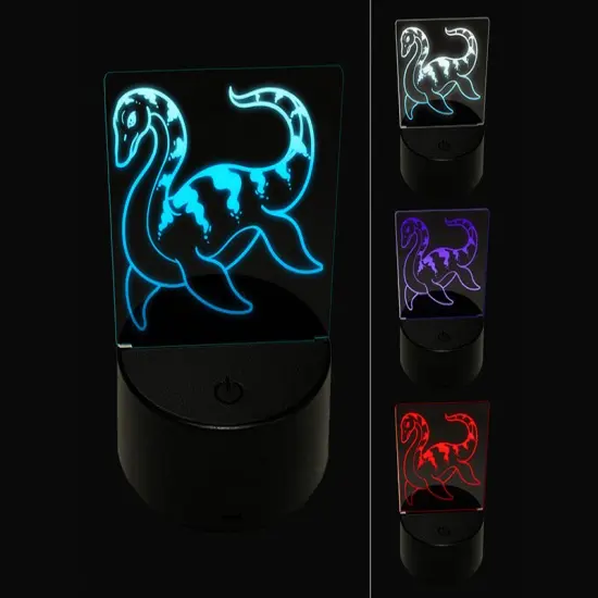 Nessie the Loch Ness Monster Swimming 3D Illusion LED Night Light Sign Nightstand Desk Lamp {1}
