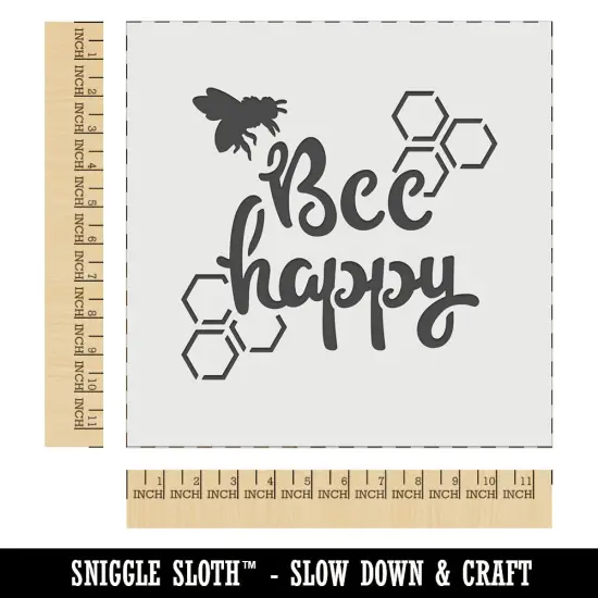 Bee Be Happy Honeycomb Wall Cookie DIY Craft Reusable Stencil {1}