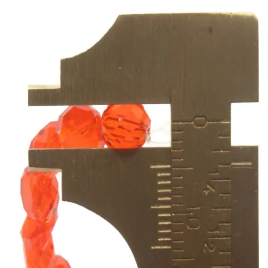 36 8mm Red Coin Faceted Flat Round Glass Beads {6}