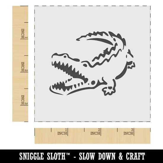 Alligator Crocodile Basking With Jaws Open Wall Cookie DIY Craft Reusable Stencil {5}