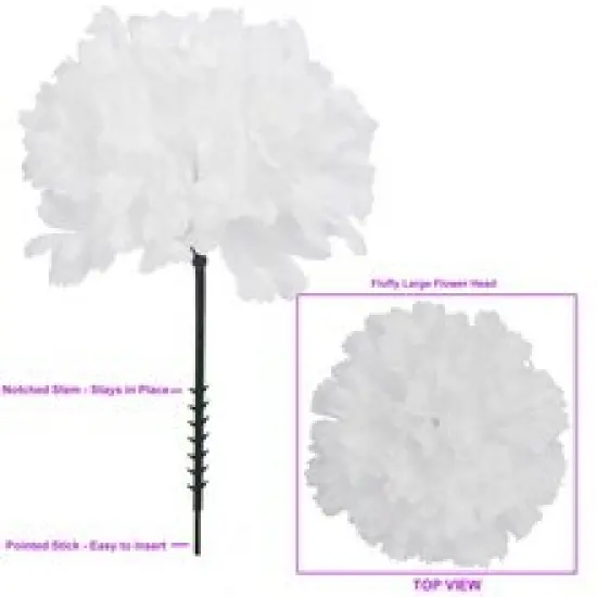 200 White Silk Carnation Flower Picks, 5&rdquo; Lifelike Blossoms for Bouquets, Centerpieces, Floral Displays, and DIY Crafts - Floral Home by Artificial Flowers {2}