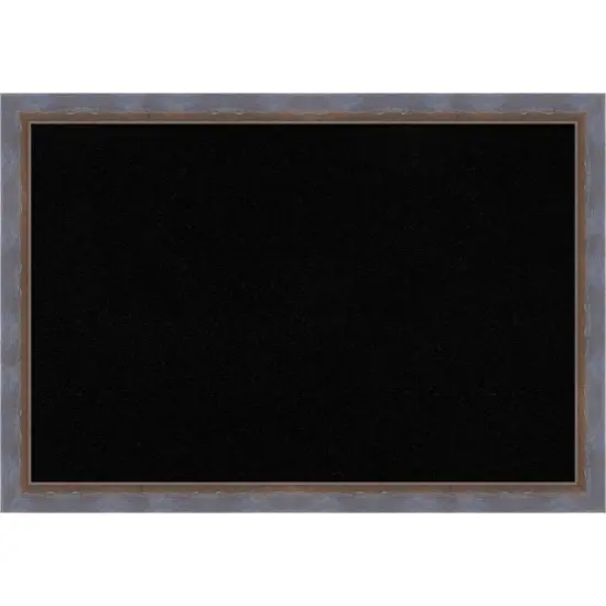 Two Tone Wood Framed Corkboard, Black Cork Two Tone Blue Copper {1}
