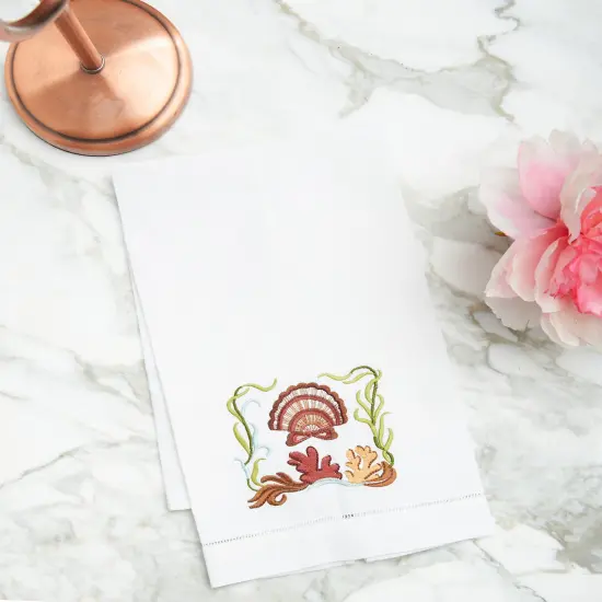 Scallop Shell Woven Kitchen Towel {5}