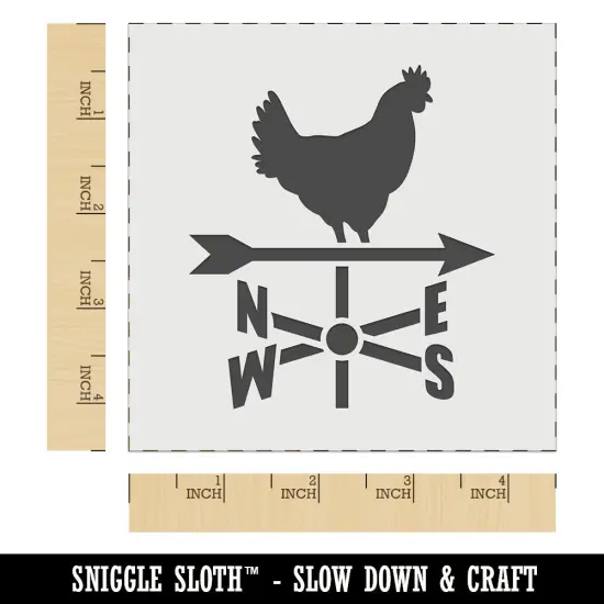 Rooster Weathervane North South West East Wall Cookie DIY Craft Reusable Stencil {6}