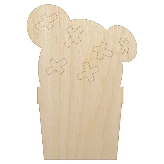 Cactus in Pot Succulent Unfinished Wood Shape Piece Cutout for DIY Craft Projects {1}