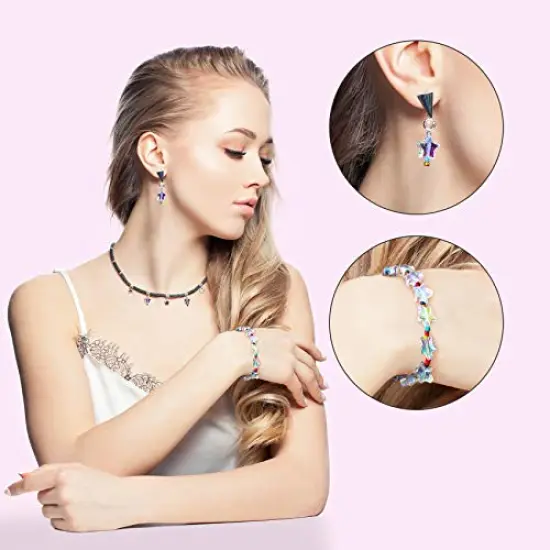 400 Pieces Acrylic Star Shape Beads, Star Shape Charming Beads, Clear Acrylic 10mm Beads for DIY Jewelry Craft Making Necklace Bracelet Supplies (4 Pack x 100 PCS) {4}