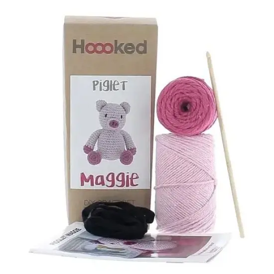 Hoooked Amigurumi DIY Kit W/Eco Barbante Yarn-Piglet Maggie {1}