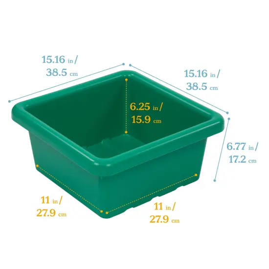 Square Bin with Lid, Storage Containers, 2-Pack Green {2}