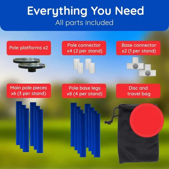 Yard Games for Adults and Kids - Outdoor Polish Horseshoes Game Set for Backyard and Lawn with Frisbee, Bottle Stands, Poles and Storage Bag﻿, Easter Basket Stuffers Gifts for Kids. {6}