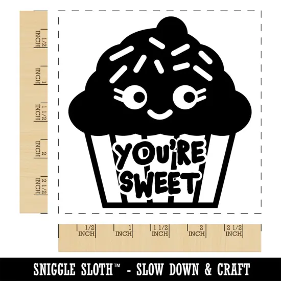 You're Sweet Kawaii Cupcake Square Rubber Stamp for Stamping Crafting {1}