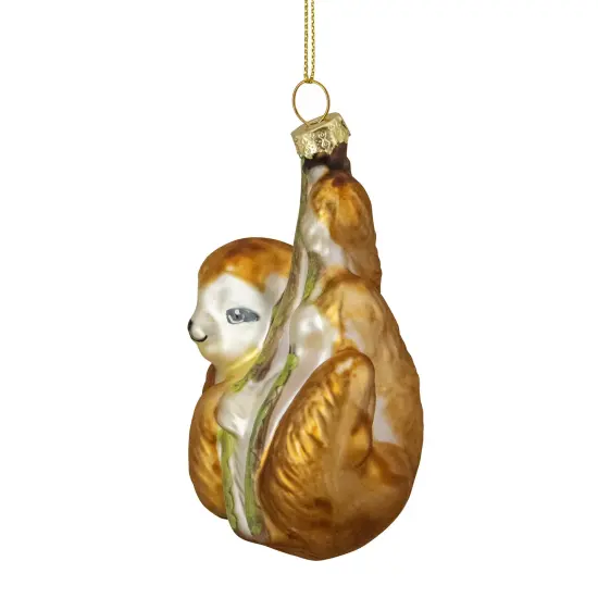 Northlight Sloth with Bamboo Glass Christmas Ornament - 4" - Gold {5}