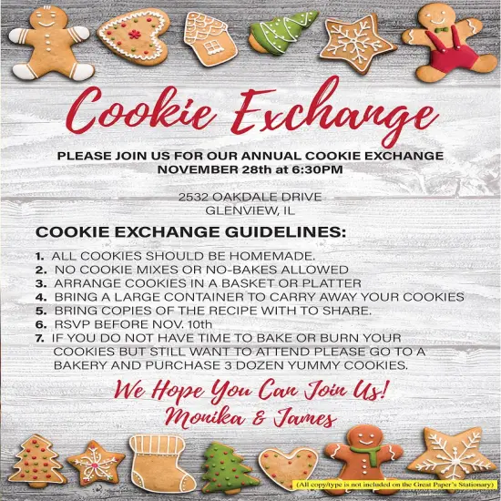 Great Papers! Holiday Cookies Holiday Letterhead, Invitations and Announcements, Printer Friendly, 8.5" x 11", 50 Pack {3}